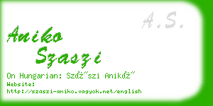 aniko szaszi business card